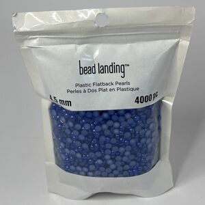 Bead Landing Plastic Flatback Shimmering Blue Pearls 4.5mm 4000pc